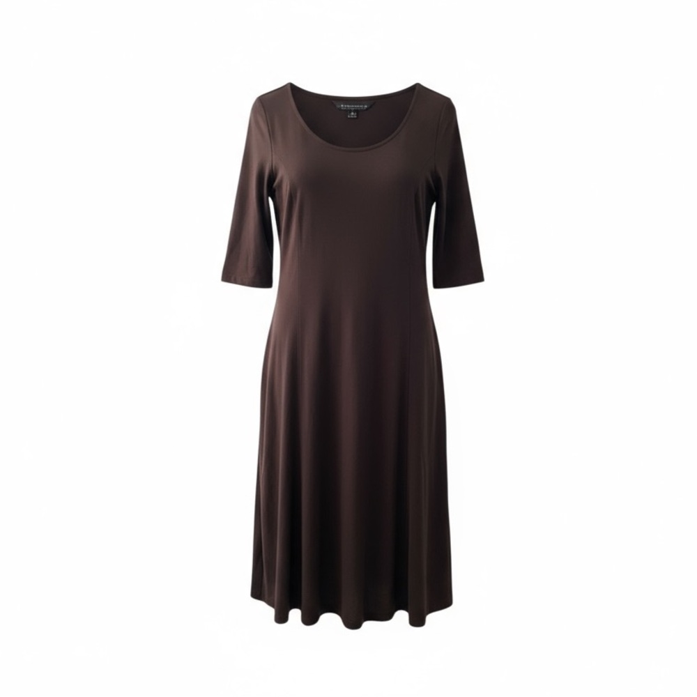 Soft Souroundings Choclate Brown Midi Shift Dress